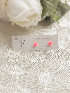 Neon Pink Heart Stud