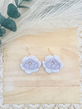 Load image into Gallery viewer, Large Peony Dangle in Pearl &amp; Lavender