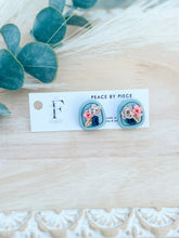 Load image into Gallery viewer, Teal Green Mila Stud in Pink, Tan, and Navy Floral