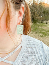 Load image into Gallery viewer, Square Embossed Tree Dangle