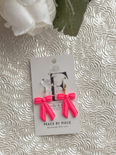 Load image into Gallery viewer, Neon Pink Bow Dangle