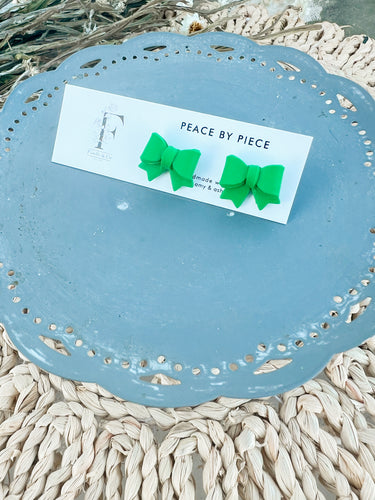 Bright Green Baby Bow Stud
