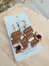 Load image into Gallery viewer, Stacked Book Floral Dangle